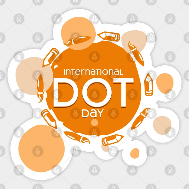 International Dot Day Orange Pencils Sticker by HolidayBug